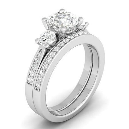 Laraso Co Antique Style 3 Stone Cubic Zirconia Cz Wedding Set By Antique Style 3 Stone Cubic Zirconia Cz Wedding Set By Laraso Co