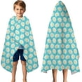 thumbnail image 3 of Turquoise Daisy Flower Floral Pattern Hooded Bath Towel，50"x30" for Ages 3 To 12 Kids, Quick Dry Lightweight Soft Microfiber Hood Beach Towel Cover Up for Kids, 3 of 7