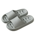 thumbnail image 2 of Viluyesy Slides Slippers for Mens, Anti-Slip Lightweight Breathable Comfort Shower Bedroom House Outdoor Cloud Sandals Gray, 2 of 5