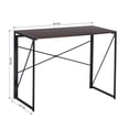 thumbnail image 2 of Homycasa 39 inch Home Office Desk Writing Computer Table Walnut, 2 of 6