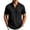 Black, variant on Men's Linen-Blend Quarter-Zip Golf Shirt, Textured Fabric with Open Collar, Short Sleeve Casual Top Khaki S