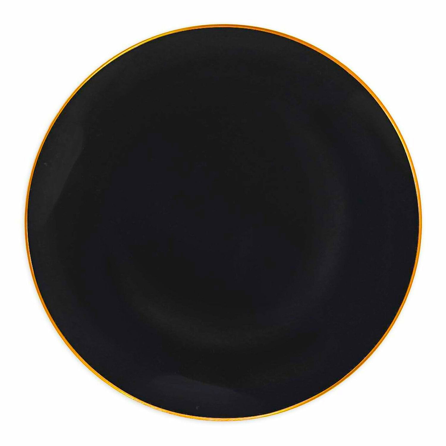 Organic Collection Black/Gold Rim 10" Dinner Plastic Salad Plates