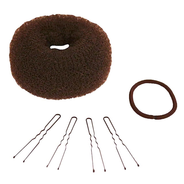 Mia Bun Ease Femmes et Filles Attaches de Cheveux Bun Queue de Cheval Kit d'Outils - Marron