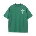 thumbnail image 4 of adaychics Christian T Shirts for Men Cross Print Short Sleeve Crew Neck Tees Summer Oversized Cotton Tops for Daily Wear, 4 of 10