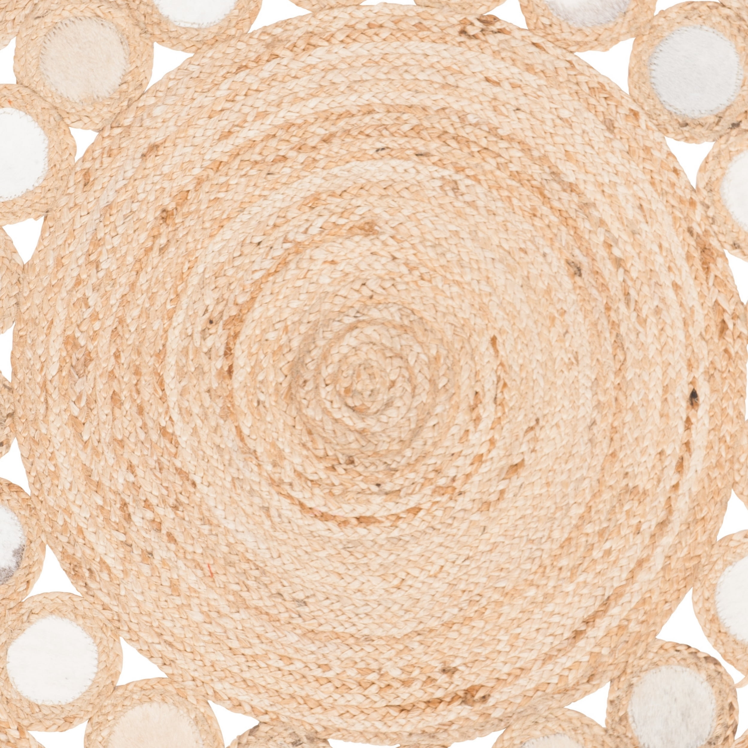 SAFAVIEH Natural Fiber Annandale Geometric Area Rug, Beige/Grey, 4' x 4' Round