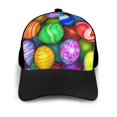 thumbnail image 3 of Naloa Colorful Easter Eggs1 Adult adjustable Print Baseball Hat, Patchwork curved brim baseball capfor Men and Women, One Size, 3 of 5