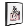 thumbnail image 3 of Stupell Industries Eclectic Lovely Cat in Shopping Bag Black Floating Frame Canvas Art, 18 x 18, by Amanda Greenwood, 3 of 8