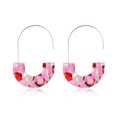 thumbnail image 1 of Pendientes colgantes multicolor liso semicírculo acrílico mujer pendiente regalo de aniversario elegante gancho para la oreja boda playa blanco Ropa, zapatos y accesorios Miscelánea Rojo púrpura Qarigey AP010380-08, 1 of 6