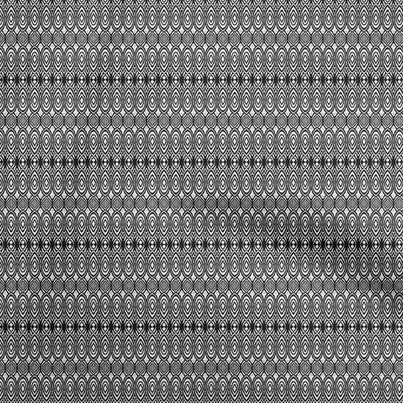 oneOone Polyester Spandex Black Fabric Flame Stitch Craft Projects Decor Fabric Printed By The Yard 56 Inch Wide