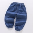 thumbnail image 5 of UJNDER Girls Denim Pants Lightweight Soft Loose Fit Casual Long Trousers for Toddler and Kids with Comfortable Fabric Girls Pants,Dark Blue,5-6 Years, 5 of 6