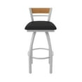 thumbnail image 5 of 881 Revelle 36" Swivel Extra Tall Bar Stool with Anodized Nickel Finish, Medium Back and Black Vinyl Seat, 5 of 5