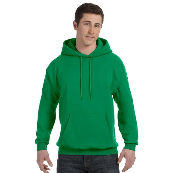 Hanes Men's Fleece Full Cut Athletic Hooded Pullover, Kelly, Small