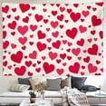 thumbnail image 2 of PRATYUS Home Wall Tapestry Art Hearts Crosses Silk Screen Print 90*60in, 2 of 5