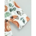 thumbnail image 4 of Newborn Baby Girls Boys Casual Crewneck Romper Long Sleeve Leaf Pumpkin Print Oblique Zipper Halloween Clothes, 4 of 7