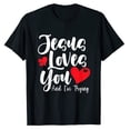 thumbnail image 2 of Womens Jesus Loves You and I'm Trying Shirt Christian Jesus Quote T-Shirt Black Medium, 2 of 5
