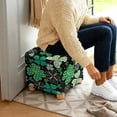 thumbnail image 3 of TSOVTHRID Shamrock Heart Dot Print Ottoman Cover Stretch Square Ottoman Slipcovers for Foot Stool, Anti-Scratch Folding Storage Furniture with Elastic Bottom for Home St. Patrick's Day Decor, 3 of 7