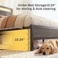thumbnail image 4 of Bolvdo Queen Bed Frame with LED Headboard & Footboard, Built-in Charging Station, Storage Shelf, Noise-Free, No Box Spring Required, Easy Assembly, Rustic Grey, 4 of 7