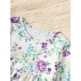 thumbnail image 5 of Mikrdoo Kid Girls Pants Sets 4Y,5Y,6Y,7Y,8Y Girl Floral Print Flare Sleeve Dress Tops Ripped Jeans Demin Trousers 2Pcs Fall Winter Clothing 8 Years Purple, 5 of 8