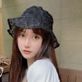 thumbnail image 7 of Sunhat, Audhol Transparent Mesh Lace Bucket Hat Wide Brim Packable Sun Caps Embroidered Flower Fisherman Hats for Women Girls Bucket Hats for Woman Black A, 7 of 7