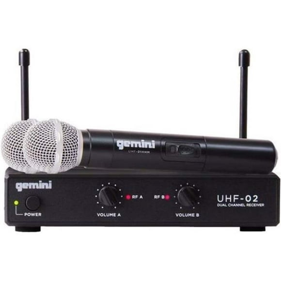 Gemini UHF02MS12 Dual Handheld Wireless Microphone System