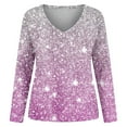 thumbnail image 5 of oqasdz Sweatshirt for Women Long Sleeve V Neck with Shoulder Drop Neckline Featuring Digital Print Design Versatile Casual Outdoor, 5 of 5