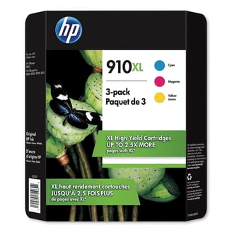 HP 910XL Ink Cartridges, Cyan Magenta Yellow, High Yield for