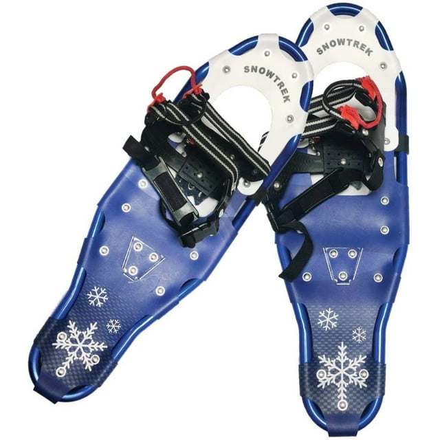 SNOWTREK Aluminum Snowshoes with Carrying Bag - One Pull Adjustable Harness