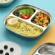 thumbnail image 1 of Platos divididos de acero inoxidable para niños, platos de comida indestructibles para niños, almuerzo, camping, 1 of 7