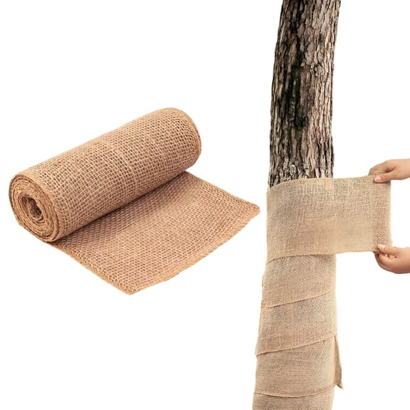 ACDANC Natural Jute Burlap Tree Protector Wrap 7.8x9.8 ft Winter Plant Guards Antifreeze Fabric for Trees Shrubs Garden Insulation Against Freeze Deer Rodents
