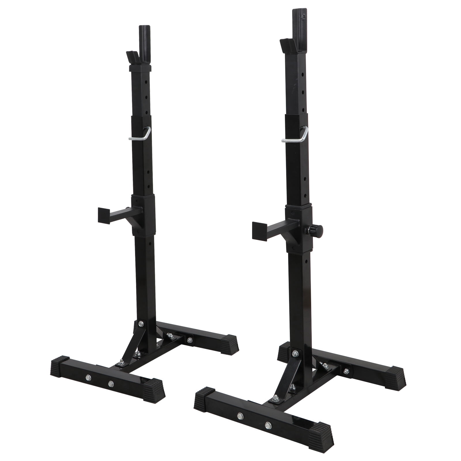 SuperDeal Adjustable Squat Stand, Sturdy Steel Barbell Stand with 13-Position Safety Spotters, Rubber End Caps, 550LBS Max Capacity, Ideal for Home Gym Workouts