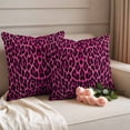 thumbnail image 2 of Pink Leopard Print Outdoor Waterproof Pillow Covers, Retro Chic Abstract Animals Texture Decorative Square Throw Pillowcase Sofa Cushion Sham for Patio/Couch/Chair, 16"x16" 2 Pack, 2 of 8