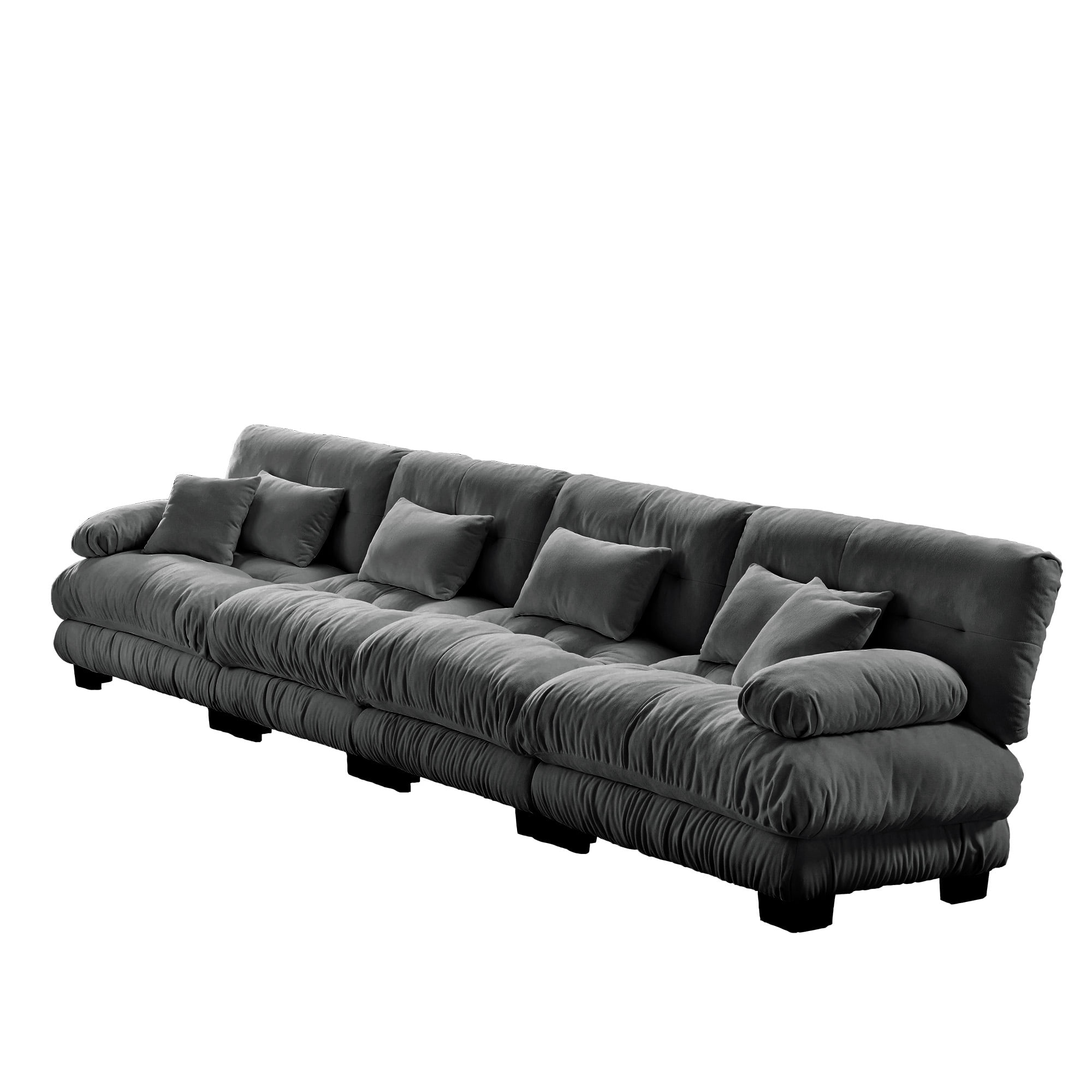 Gewnee 4-Seater Gray ,Chenille Sectional Sofa Modular Deep Seat Sofa Couch , Chenille Sofa Comfy Upholstered Sofa for Living Room
