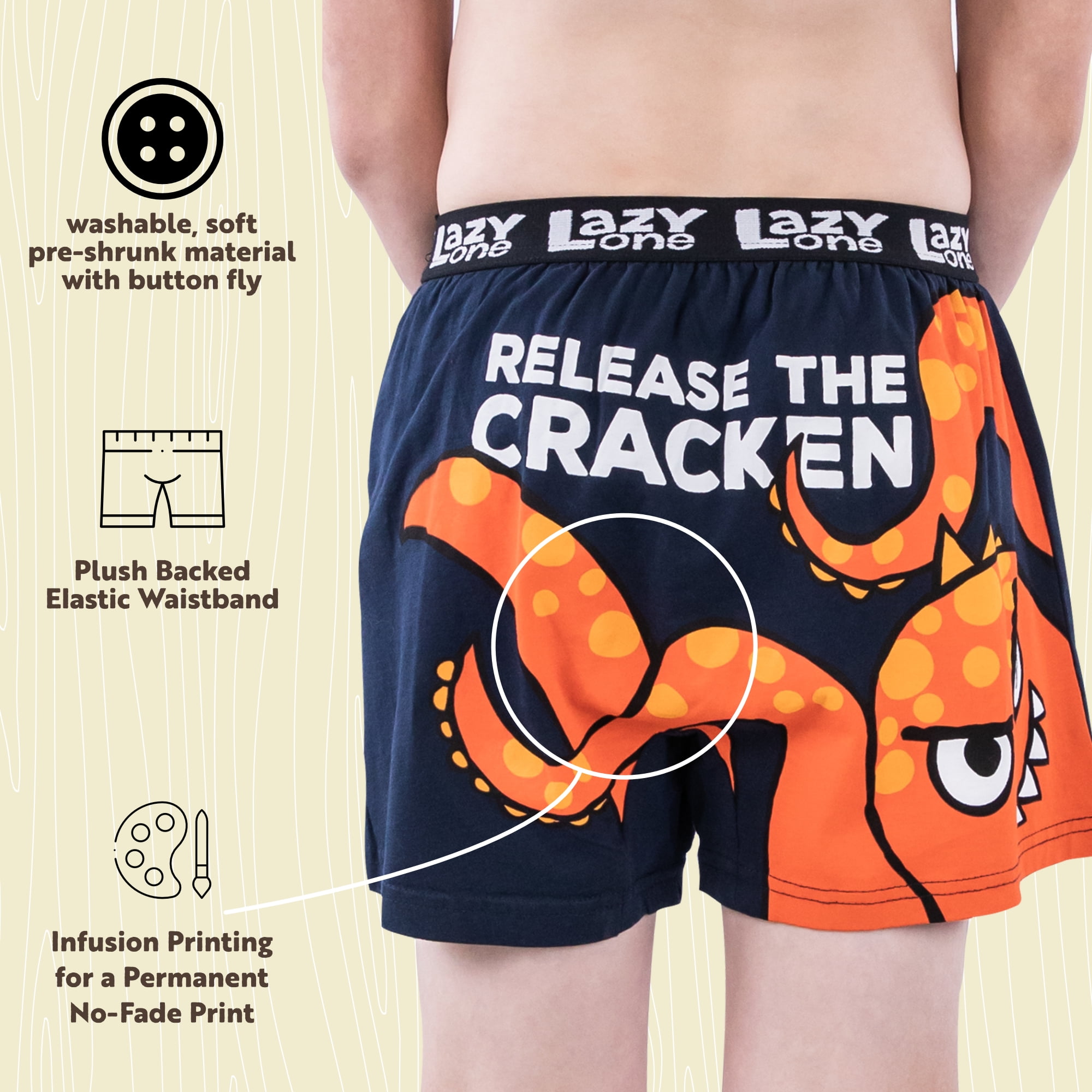 LazyOne Funny Animal Boxers, Novelty Boxer Shorts, Humorous Kids'  Underwear, Gag Gifts for Boys, Fart, Snake (Silent But Deadly, Large)