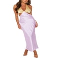 thumbnail image 3 of EIMELI Robe Longue d'Été pour Femmes Contraste Couleur Col Licou Décolleté en V Profond Sans Manches Dos Nu, 3 of 9