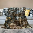 thumbnail image 2 of Nawypu  Camo Buck Deer Blanket for Bed,  Woodland  Throw Blanket for Men, Women and Kids - Super Soft Plush Deer Blanket Throw, 2 of 6