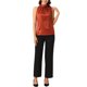 thumbnail image 2 of INSPIRAR CHIC Blusas de Trabajo Sin Mangas de Satén para Mujeres con Lazo en el Cuello Color Sólido M Rojo, 2 of 6