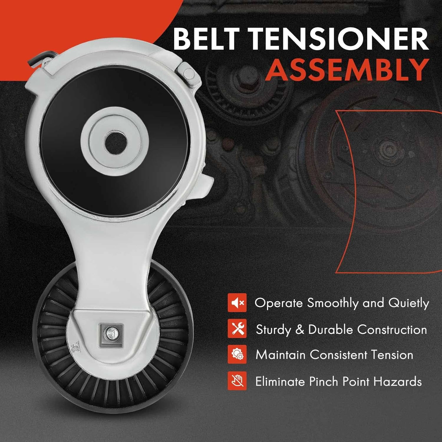 A-Premium Belt Tensioner Assembly with Pulley Compatible with Chevrolet S10 Pickup 1998-2003 Isuzu Hombre 1998-2000 GMC Sonoma 1998-2003 L4 2.2L