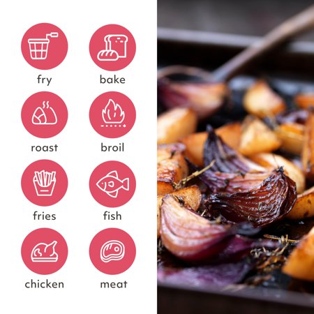 Sur La Table Kitchen Essentials 5-in-1 Compact 8-Quart Basket Air Fryer, Broil and Reheat in Minutes, 1500w