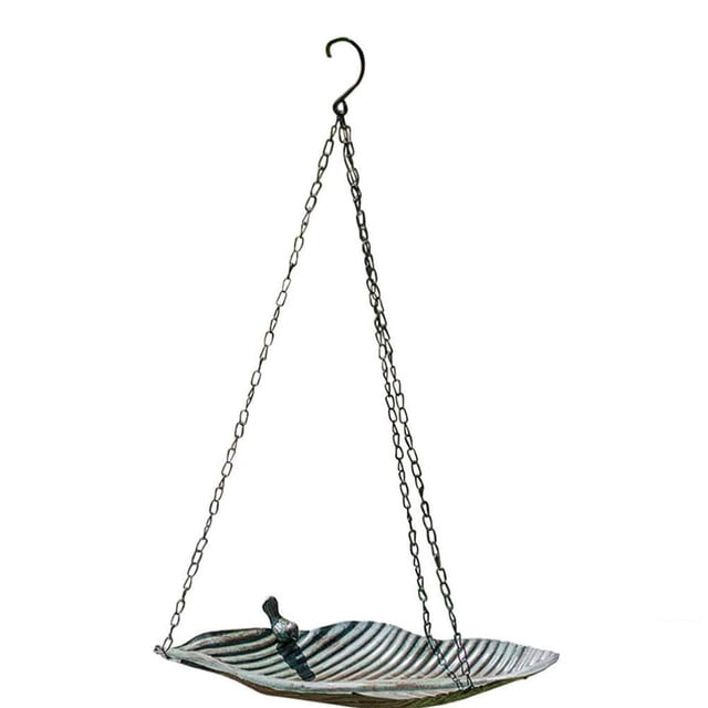 Pájaros, Comedero Para Pájaros, Estante En Forma De Hoja, Bandeja De Hierro Colgante, Decoración De Jardín Eigraketly HA045767-02