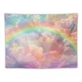 thumbnail image 5 of Nawypu  Rainbow Cloud Tapestry Wall Hanging, Rainbow and Pink Cloud with Sunshine in Pastel Sky Tapestry, Aesthetic Nature Landscape Tapestry for Living Room Bedroom Aesthetic Decor, 5 of 6