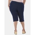 thumbnail image 3 of JMS Just My Size by Hanes Women's Plus Size Pull on Bling Tab Capri Pants, Sizes 0X-4X, 3 of 5
