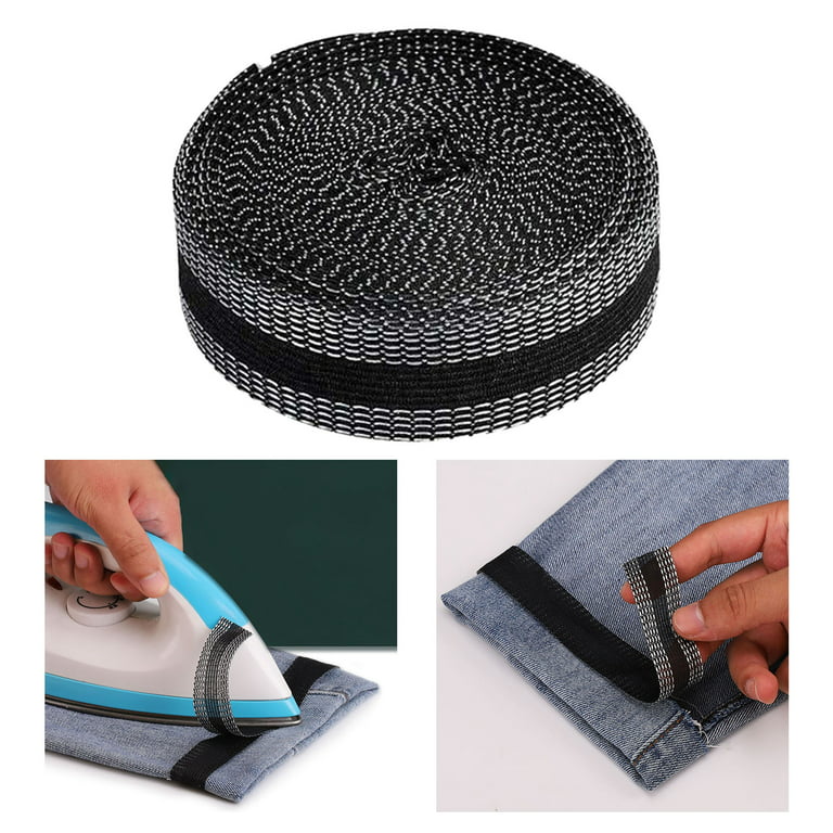 Mlfire Iron-On Hemming Clothing Tape, Pants Edge Shorten Self-Adhesive Hem Tape, Adhesive Pants Paste Hem Tape Fabric Fusing Tape Iron on Hemming Tape