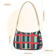 thumbnail image 3 of FORMRS Womens Shoulder Bag with Chain Strap Clutch Purse Cute Tote Handbag, Green Plaid, 3 of 7