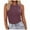 Purple, variant on Turilly Summer Women Solid Color Round Neck Pocket Sleeveless Casual Tee Tops Tank Blue S