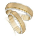 thumbnail image 2 of Pompeii3 Gold Matching His Hers Two Tone Wedding Band Ring Set, 2 of 3