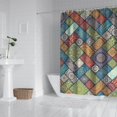 thumbnail image 3 of 72x84 Inch Bohemian Tribal Shower Curtain Polyester Vintage Ethnic Pattern Earth Tone Fabric for Bathroom Decor, 3 of 5