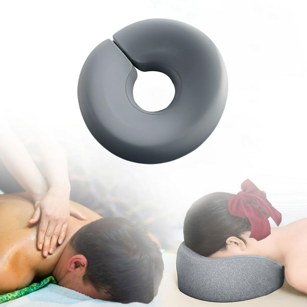 Almohada boca abajo, viaje, transpirable cómodo ergonómica Memory espuma de espuma para la almohadilla del cuello del hogar para hombres hombres Gris profundo