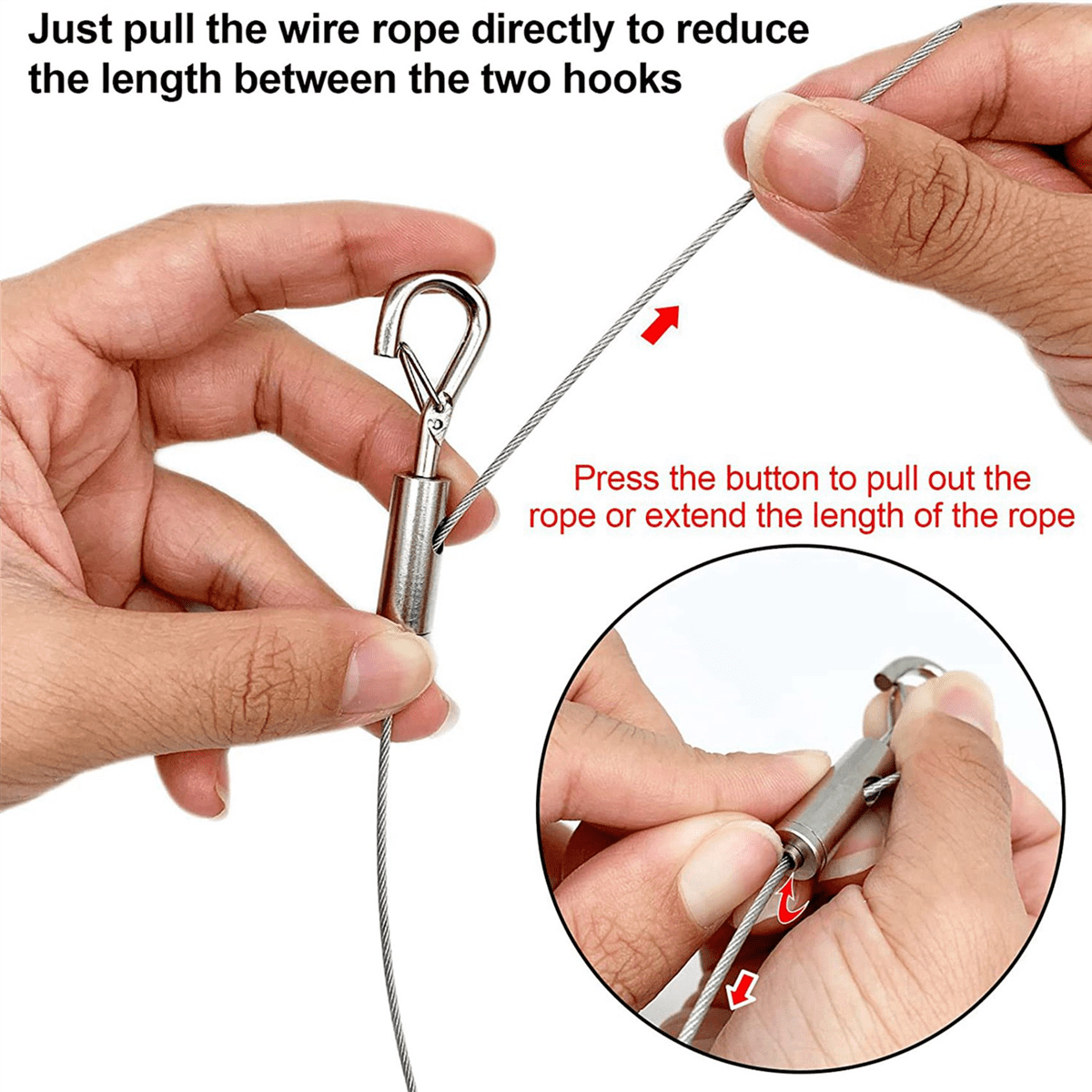 8 Pack Adjustable Picture Hanging Wire Heavy Duty Supports 50 Lbs Hanging Hardware, 2M X 1.5mm Stainless Steel Wire Rope