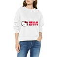 thumbnail image 3 of Hello Kitty Crew Neck Long Sleeve Adult Sweatshirt White, 3 of 5