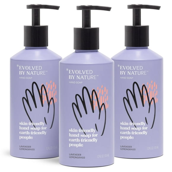EVOLVED BY NATURE Recambio de jabón líquido para manos, 128 oz, fórmula biodegradable de lavanda y hierba de limón